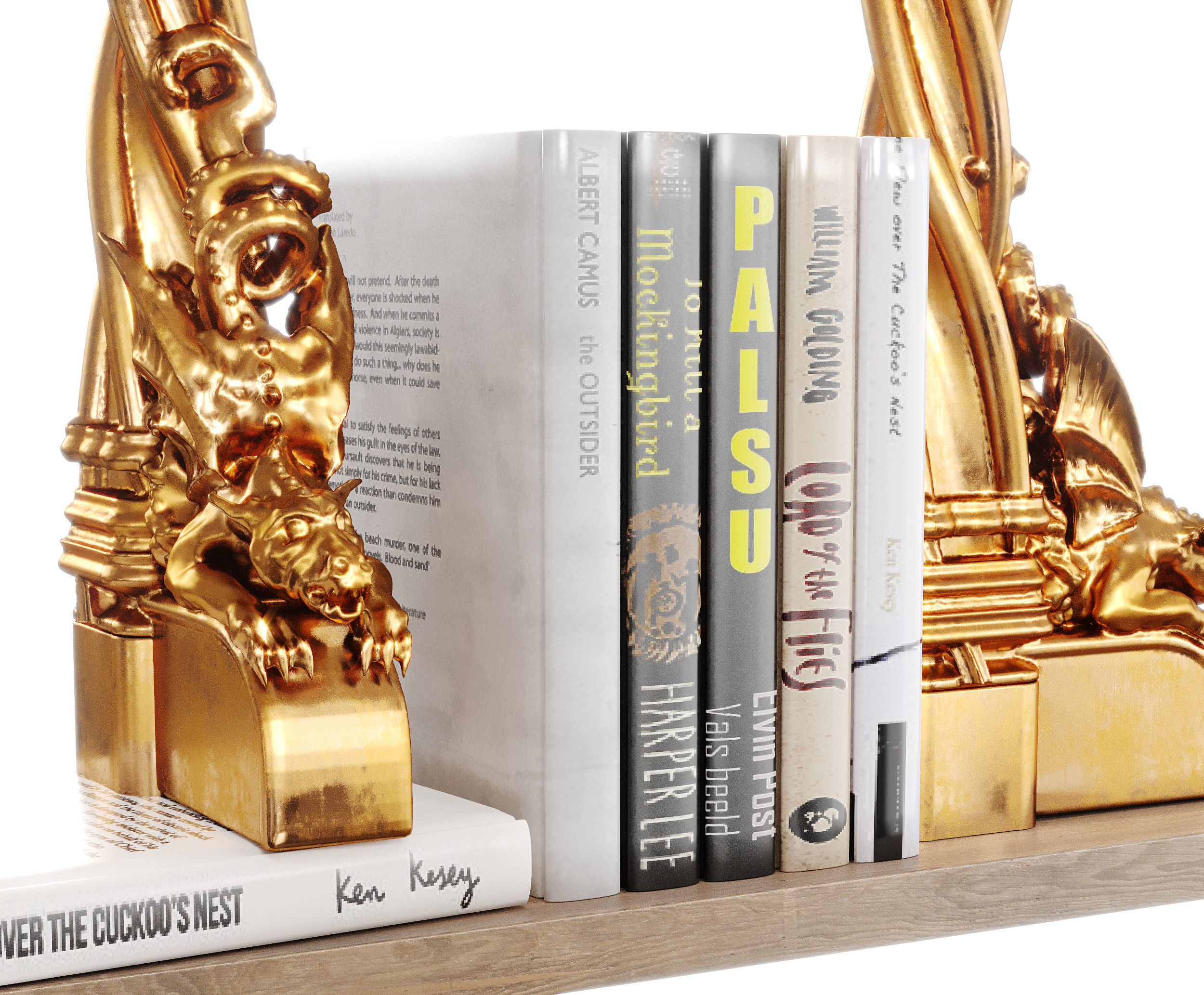 Dragon book holder or book ends 3D model_5