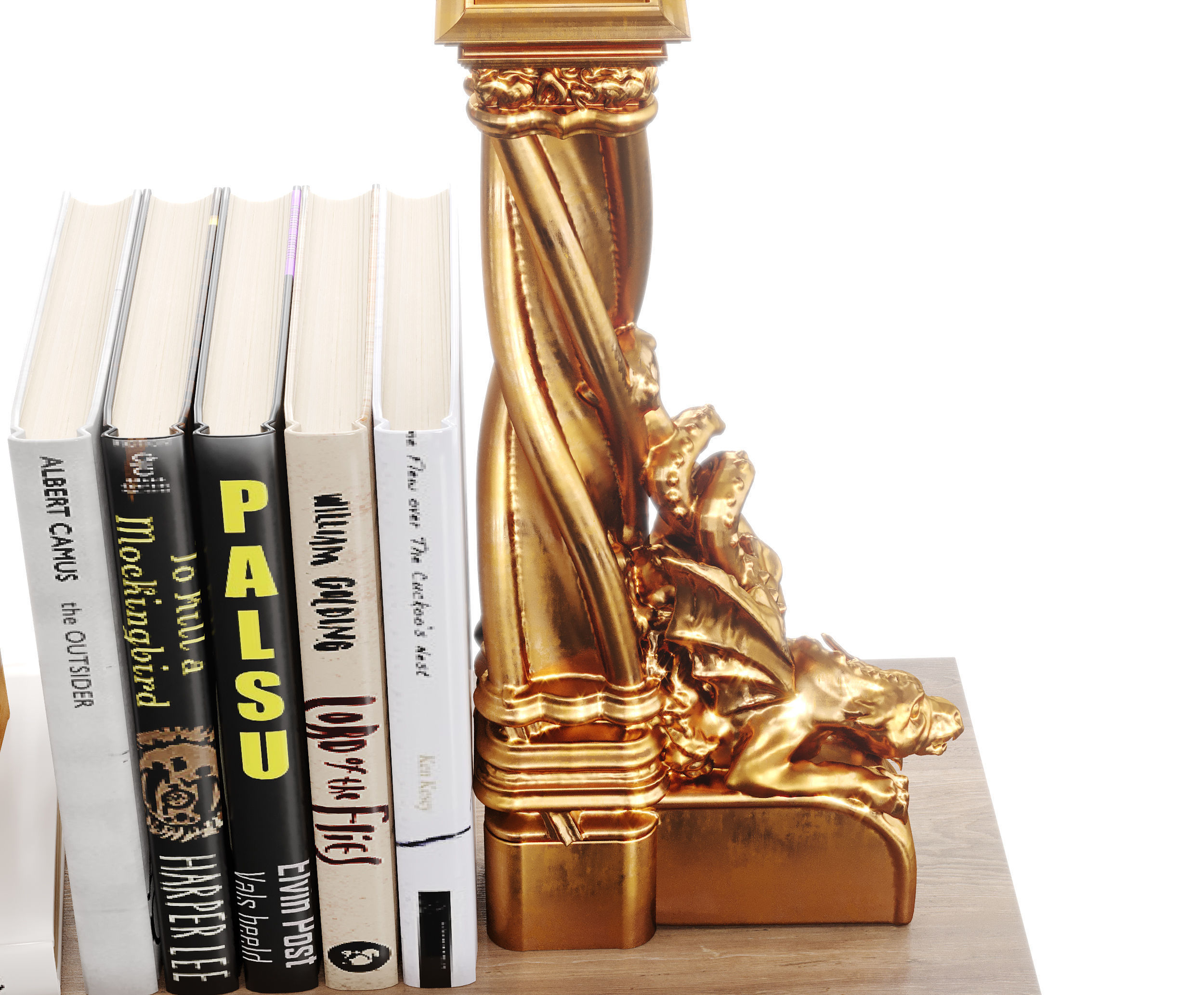 Dragon book holder or book ends 3D model_7