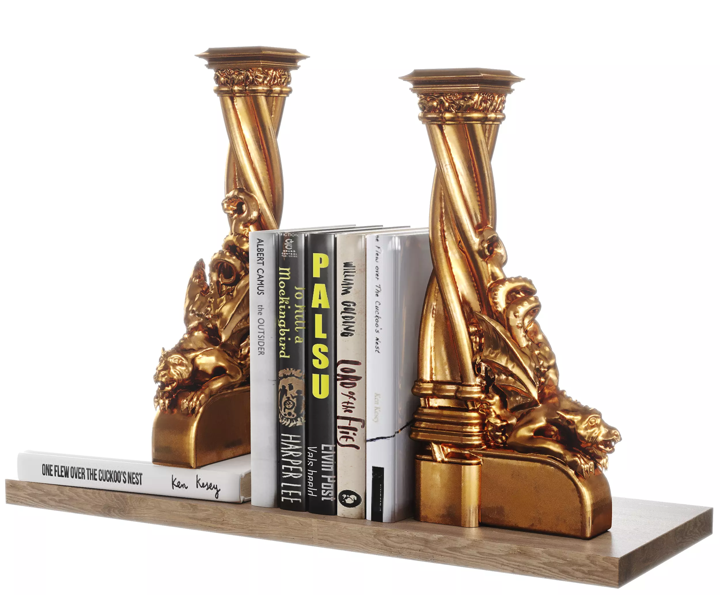 Dragon book holder or book ends 3D model_0