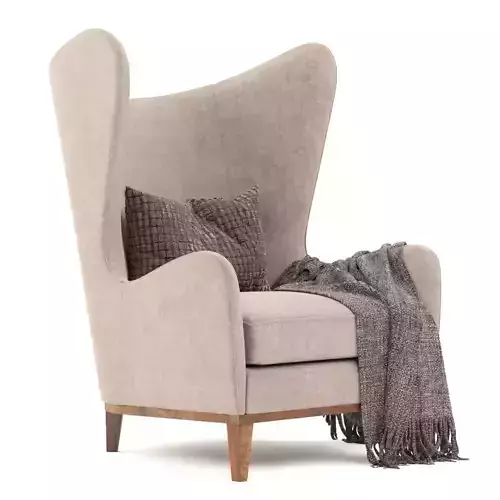 Monroe Wing Armchair with cushion and blanket