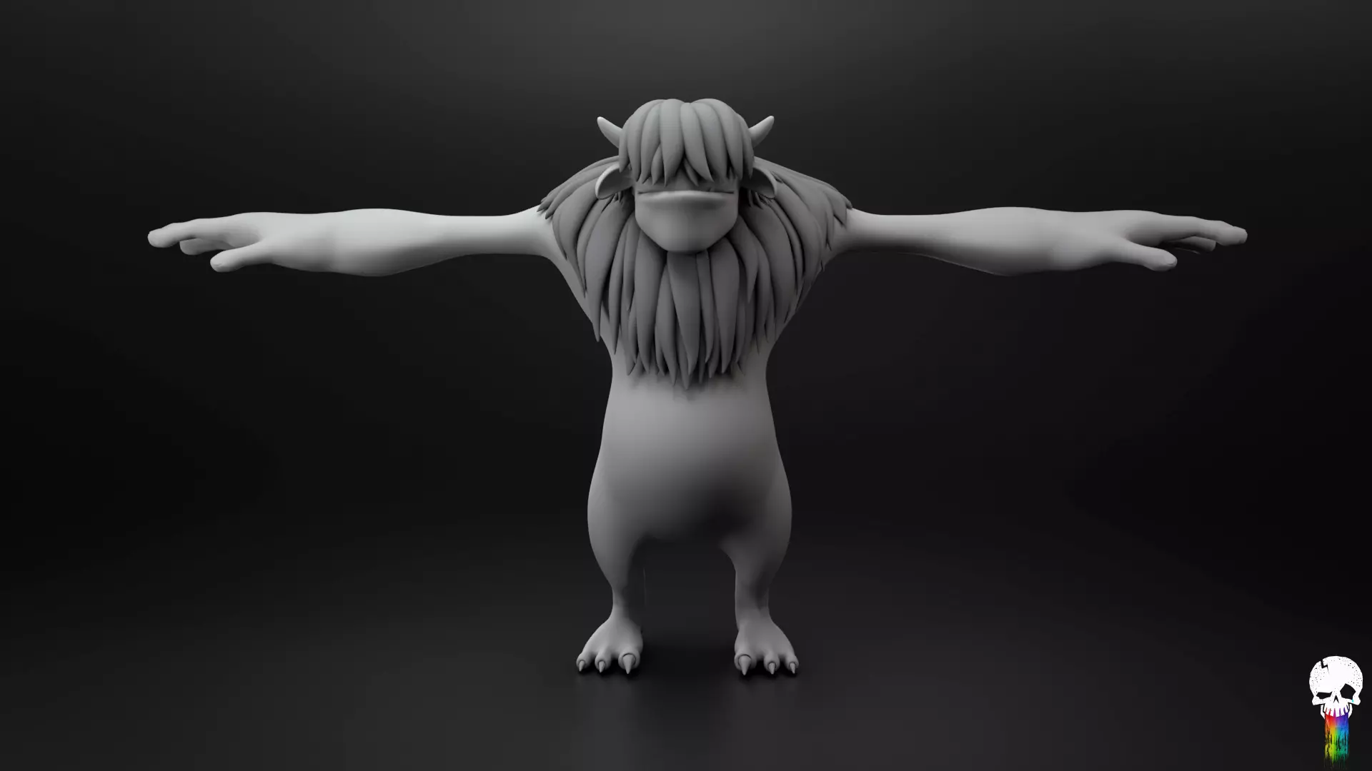 Cartoon Monster BaseMesh Low-poly 3D model