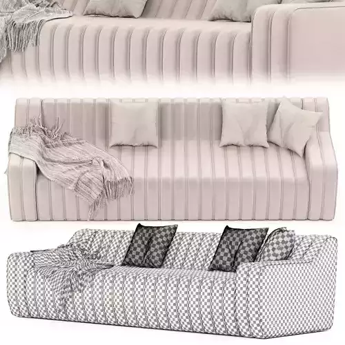 Endless Sofa with cushions and throw blanket