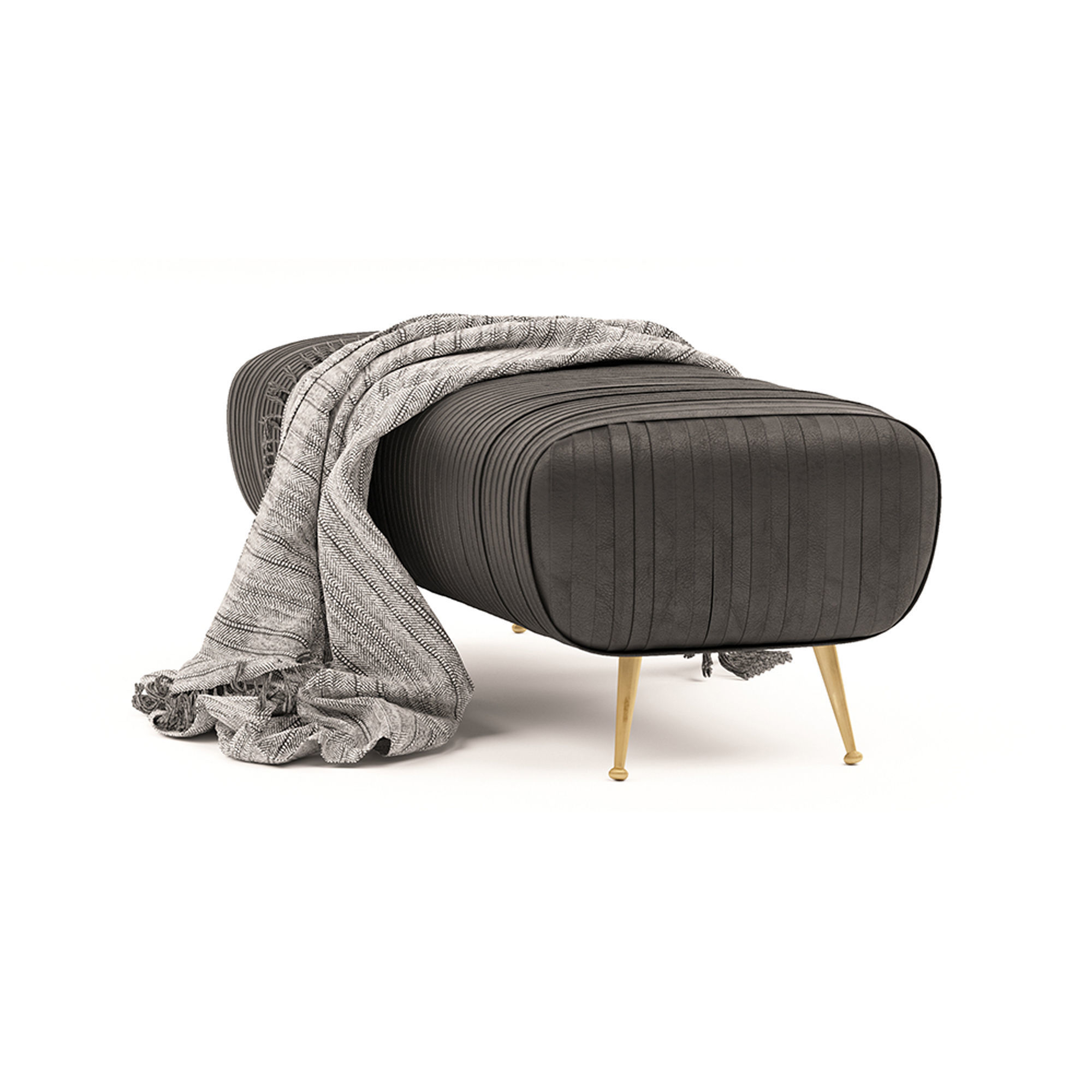 Bench Souffle-ruched leather 3D model_5