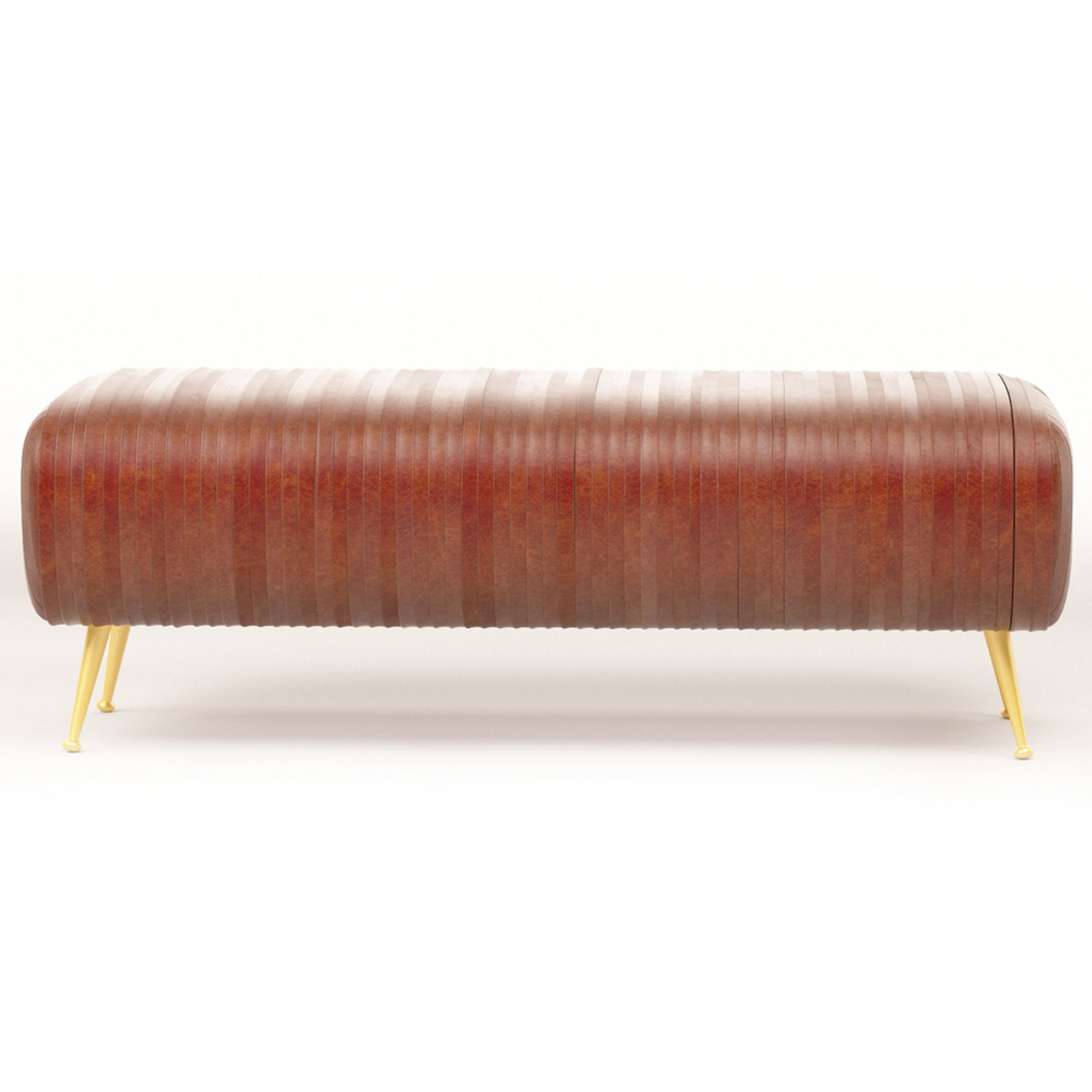 Bench Souffle-ruched leather 3D model_2