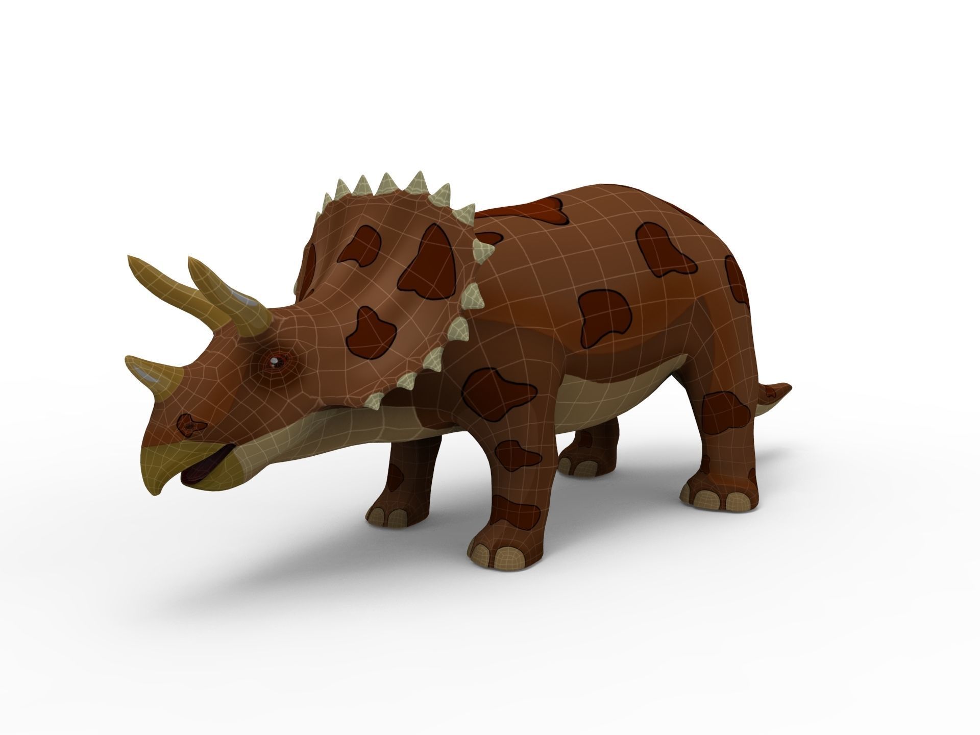 3D Models Cartoon Triceratops Rigged and Animated  Low-poly 3D model_16