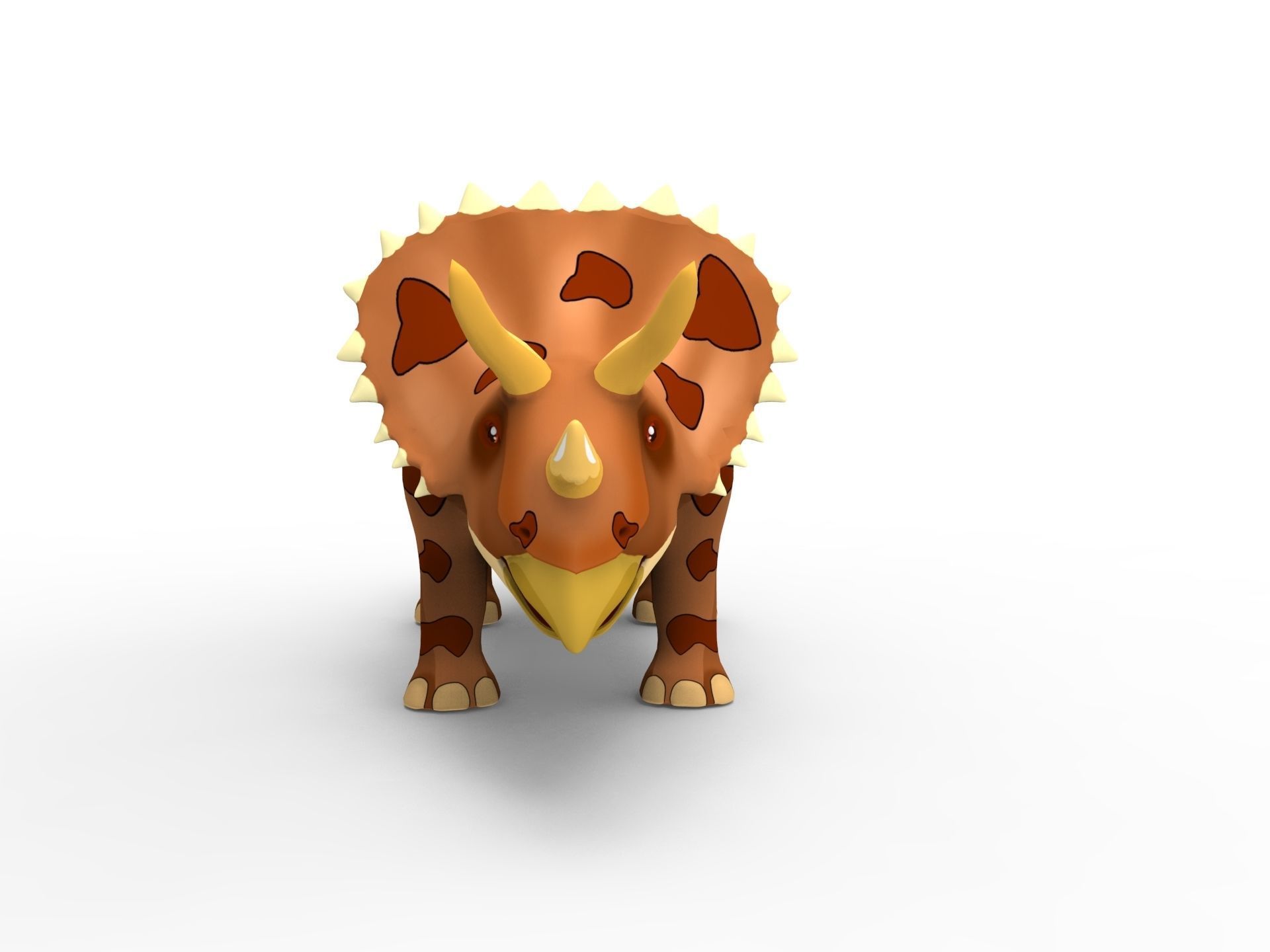 3D Models Cartoon Triceratops Rigged and Animated  Low-poly 3D model_4