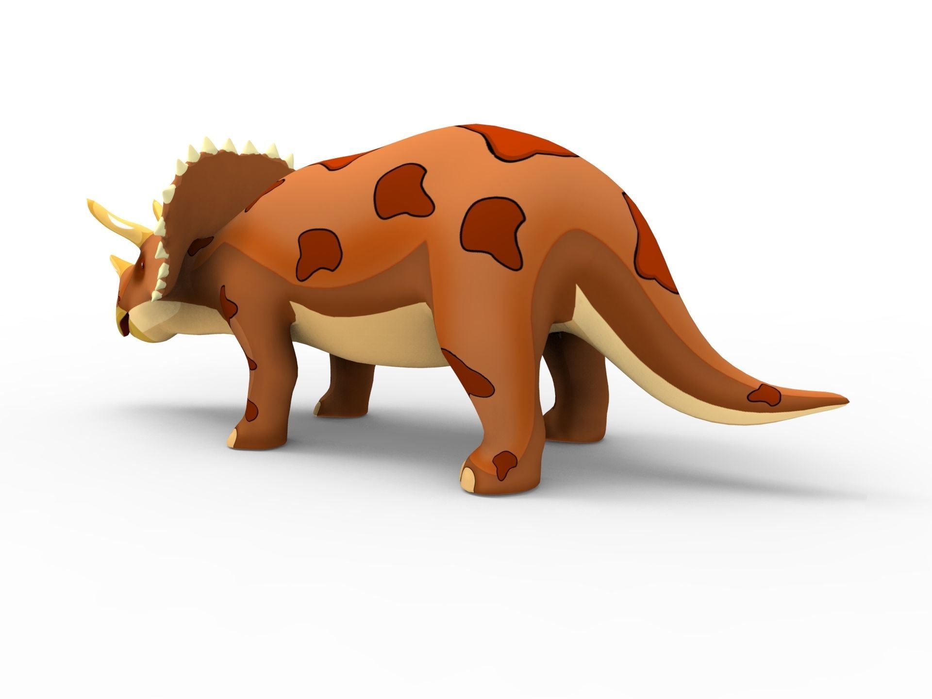 3D Models Cartoon Triceratops Rigged and Animated  Low-poly 3D model_9