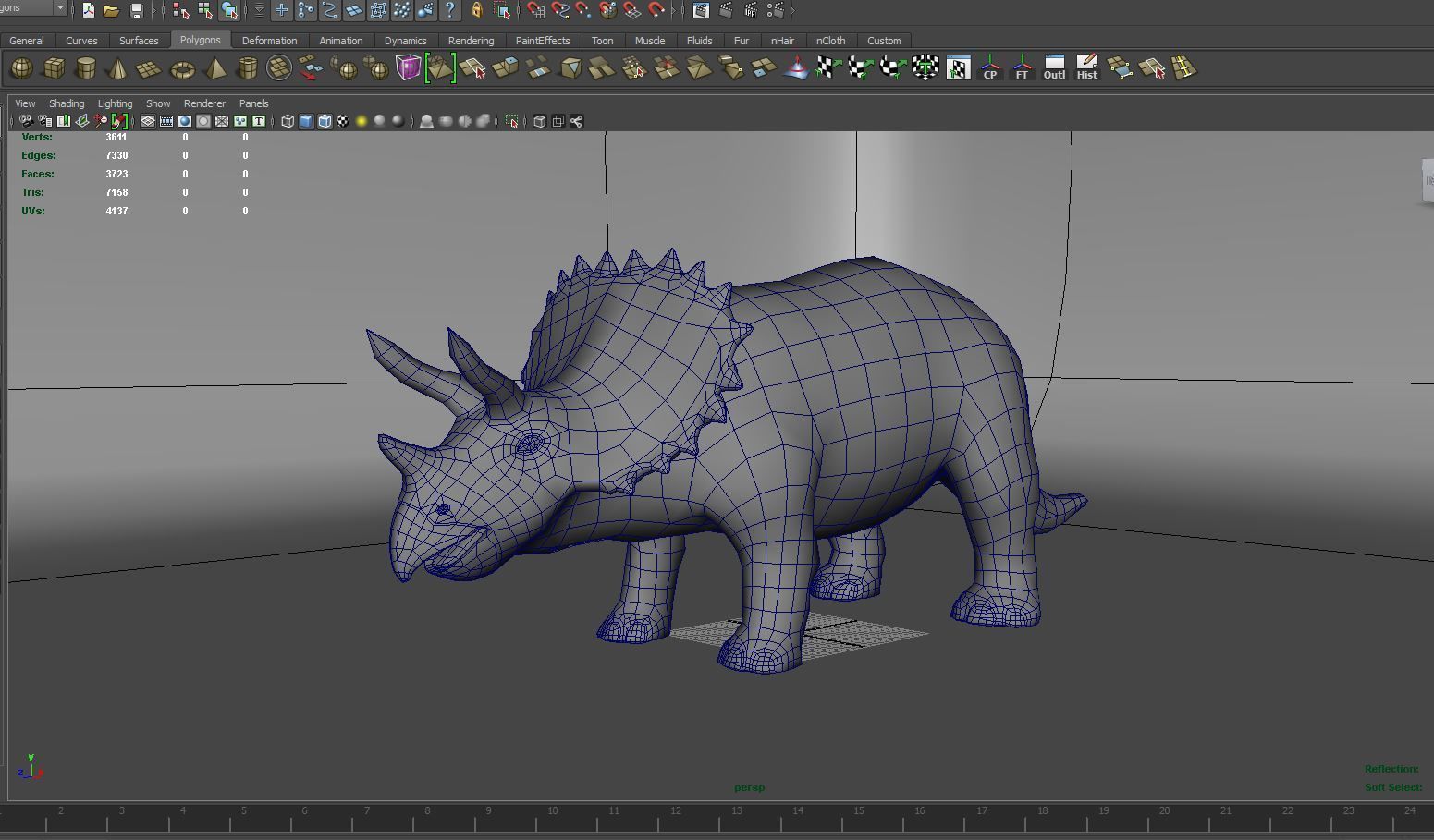 3D Models Cartoon Triceratops Rigged and Animated  Low-poly 3D model_25