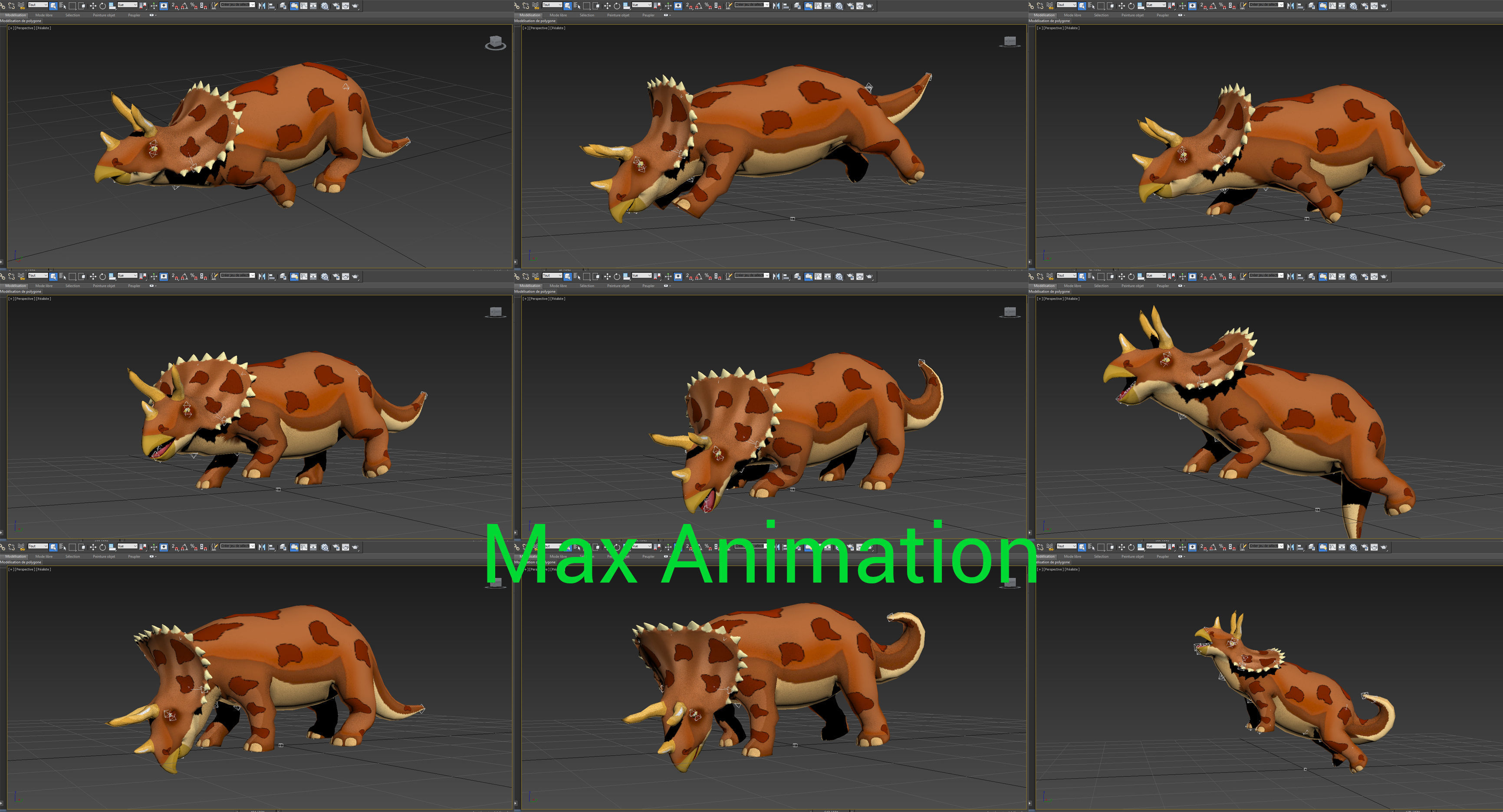3D Models Cartoon Triceratops Rigged and Animated  Low-poly 3D model_21