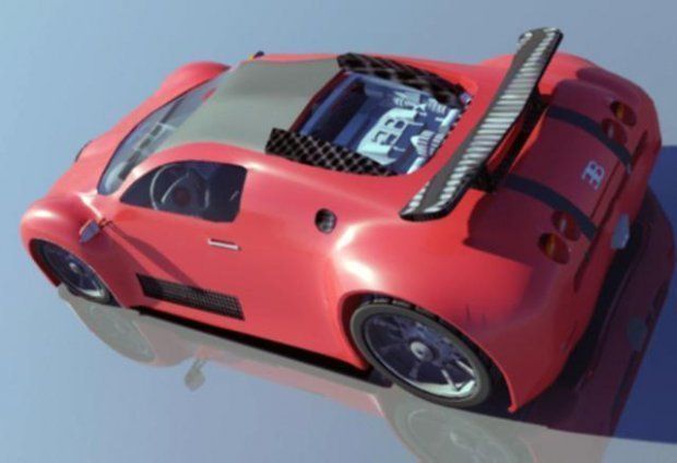 Bugatti Veyron 3d model Low-poly 3D model_1