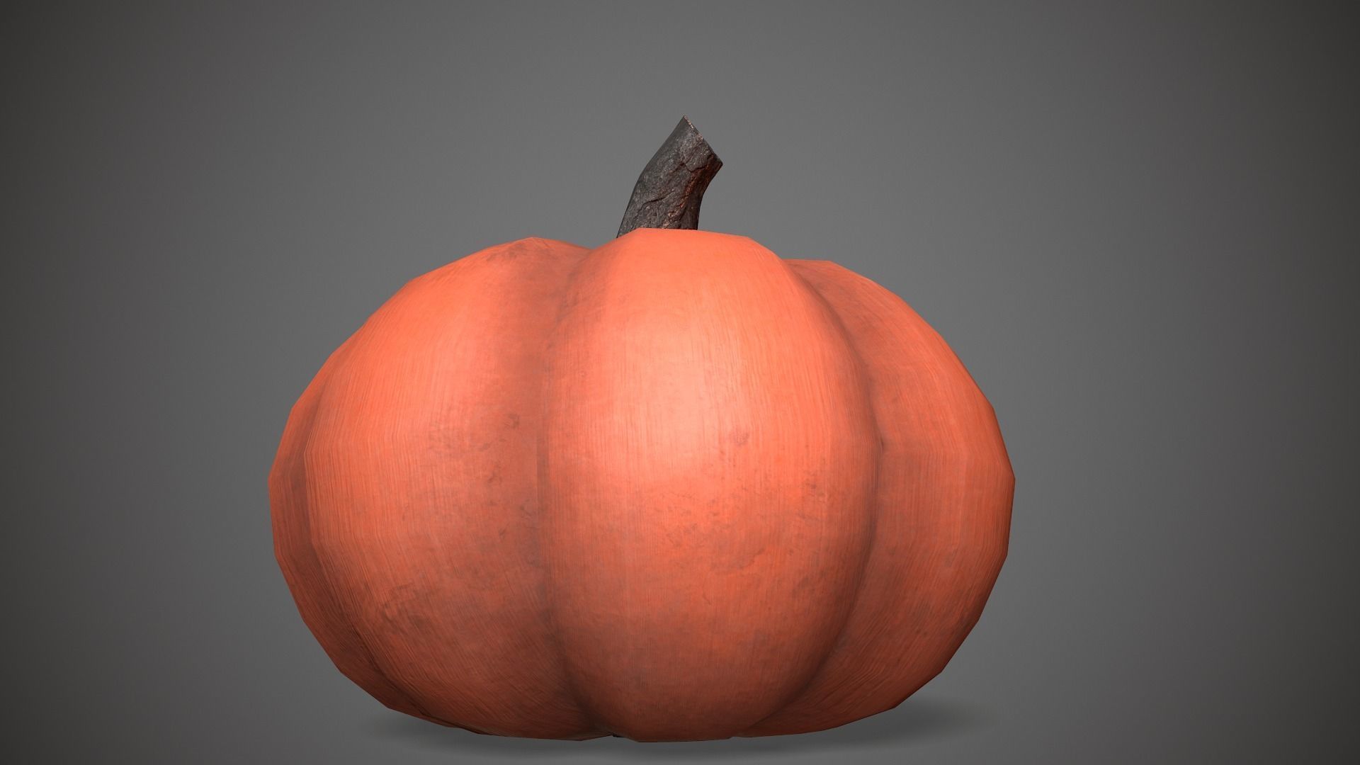 Pumpkin Low-poly 3D model_3