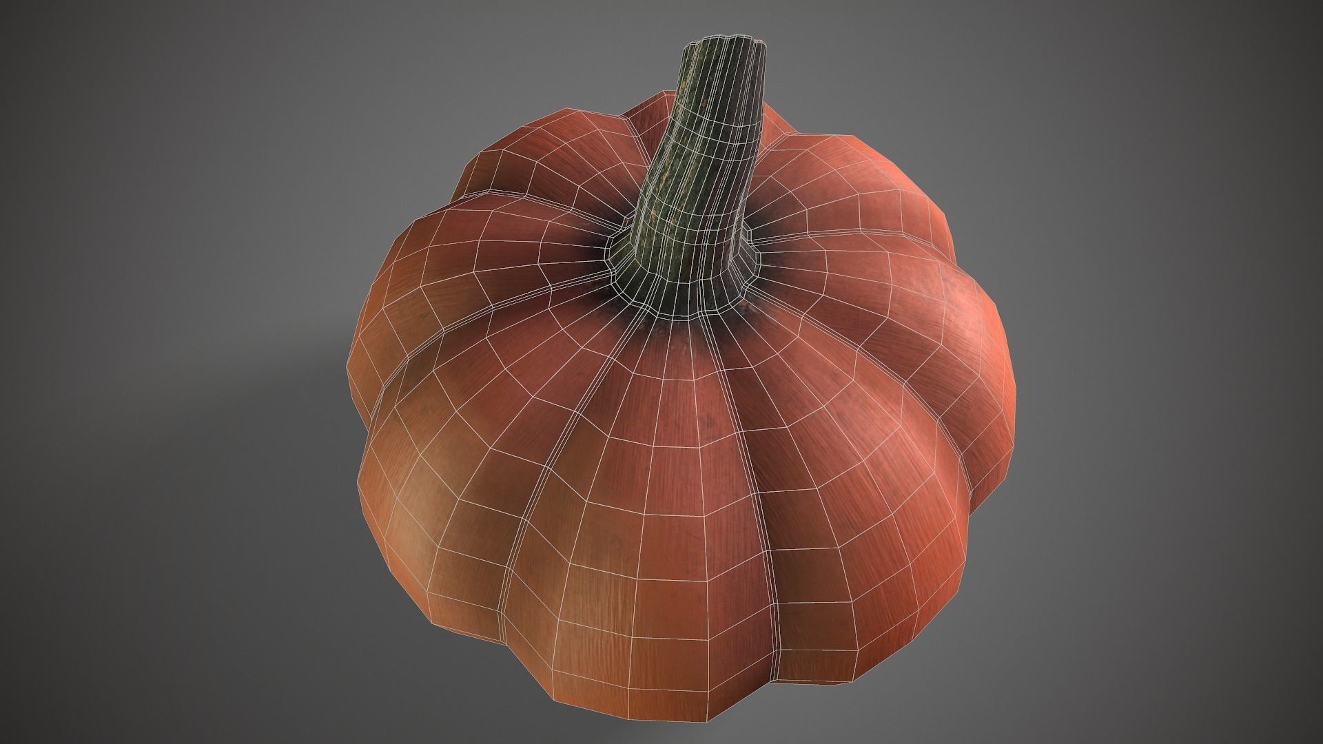 Pumpkin Low-poly 3D model_8