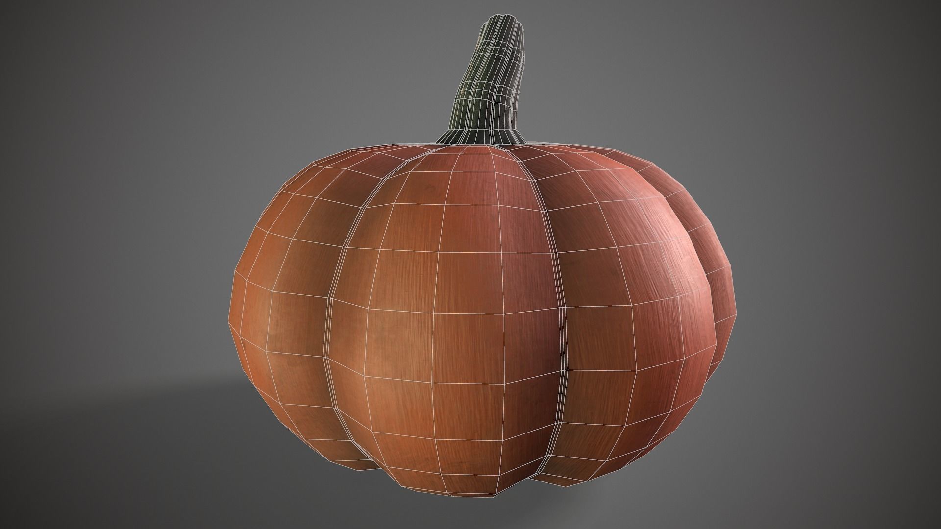 Pumpkin Low-poly 3D model_4