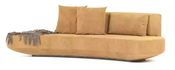 Curved Audrey Sofa with blanket