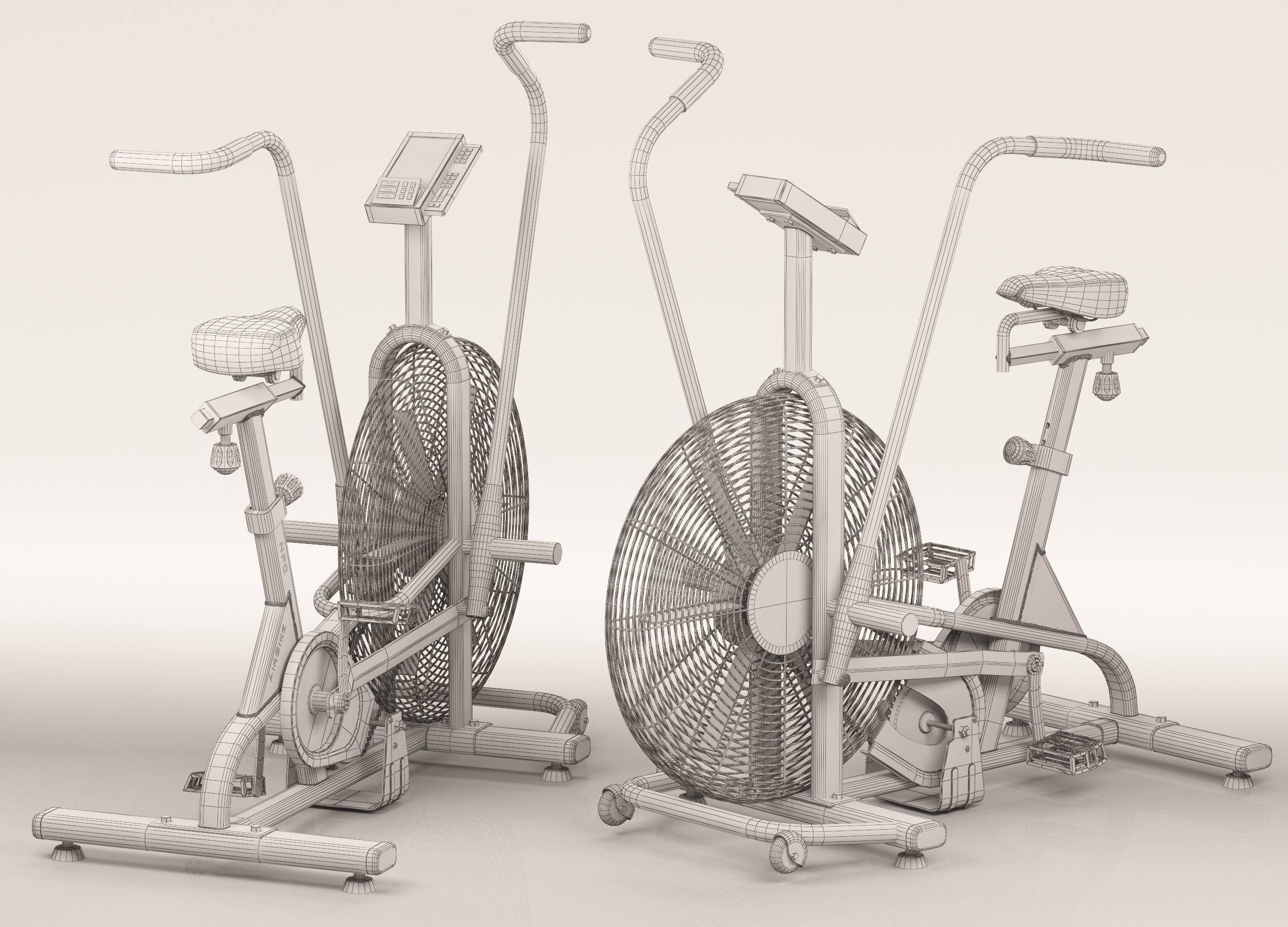 AIR exercise and fitness gym bike 3D model_7