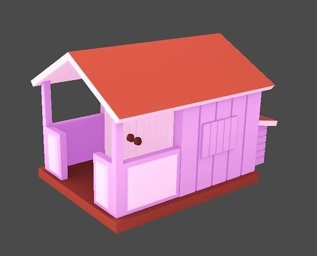Stylized Cartoon Beach Houses Pack Low-poly 3D model 3