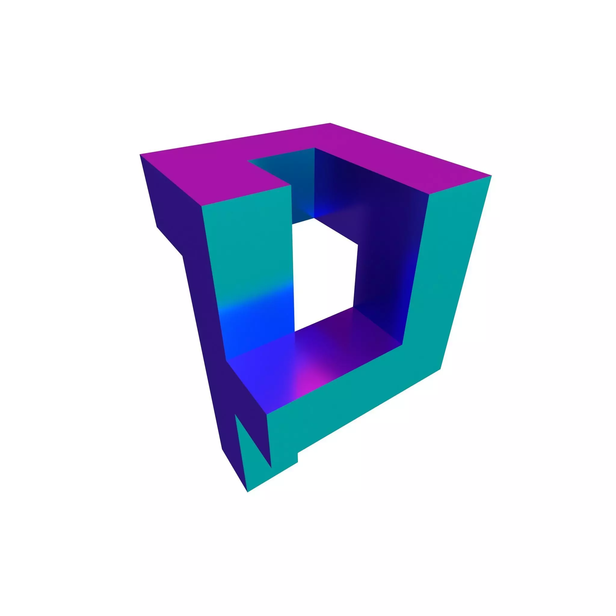 P Symbol v1 002 Low-poly 3D model_0