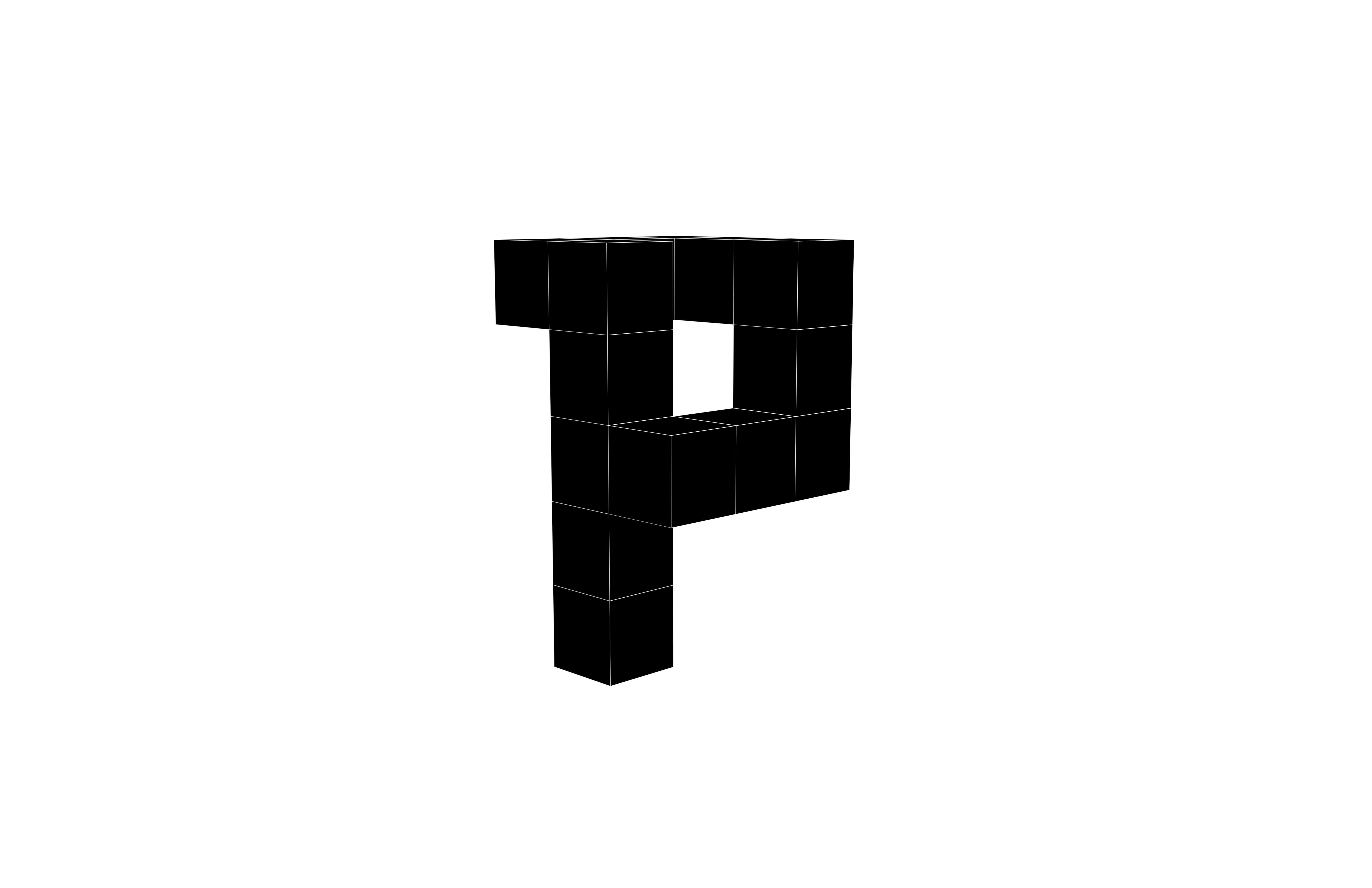 P Symbol v1 003 Low-poly 3D model_7
