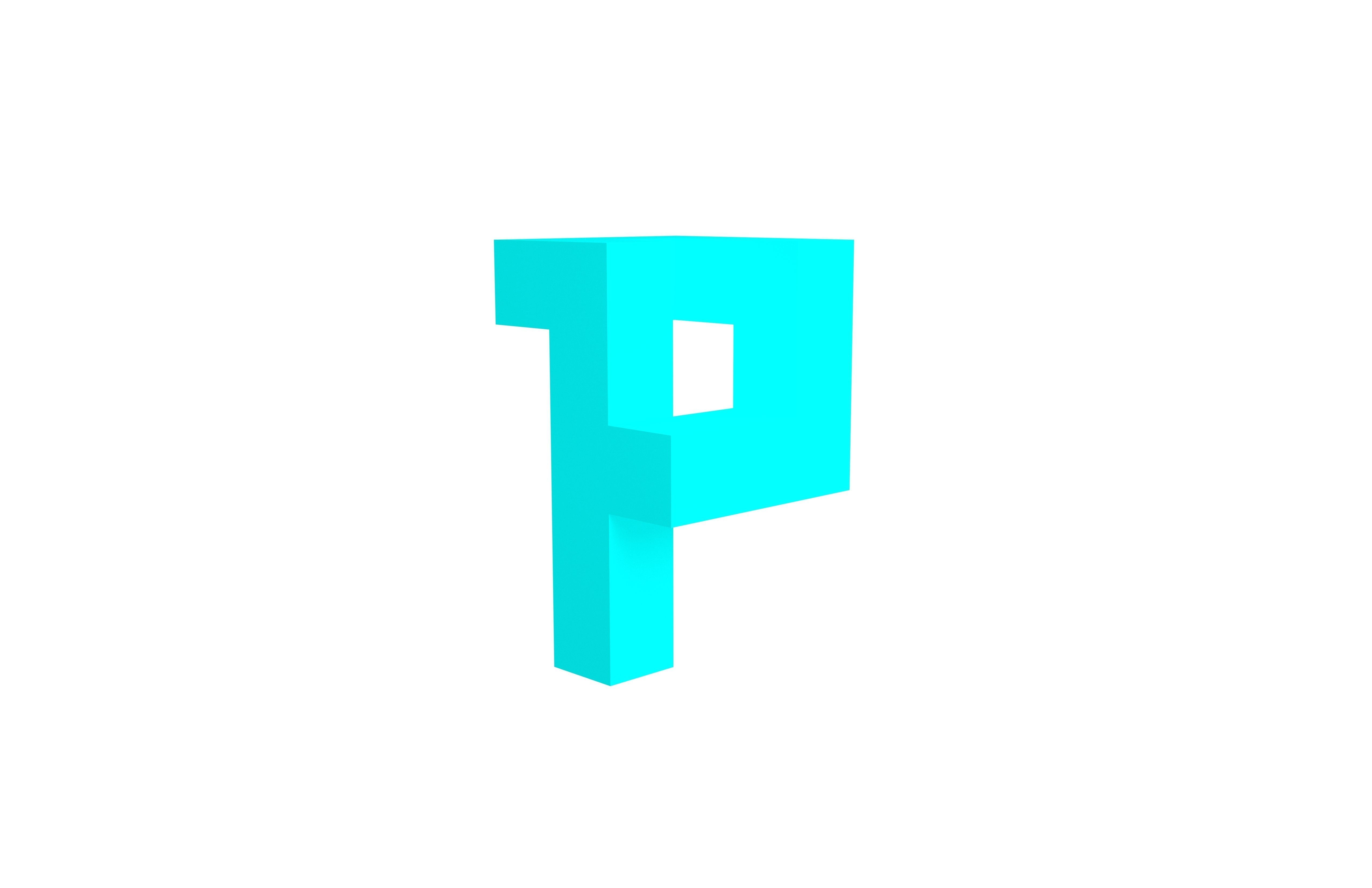 P Symbol v1 003 Low-poly 3D model_2