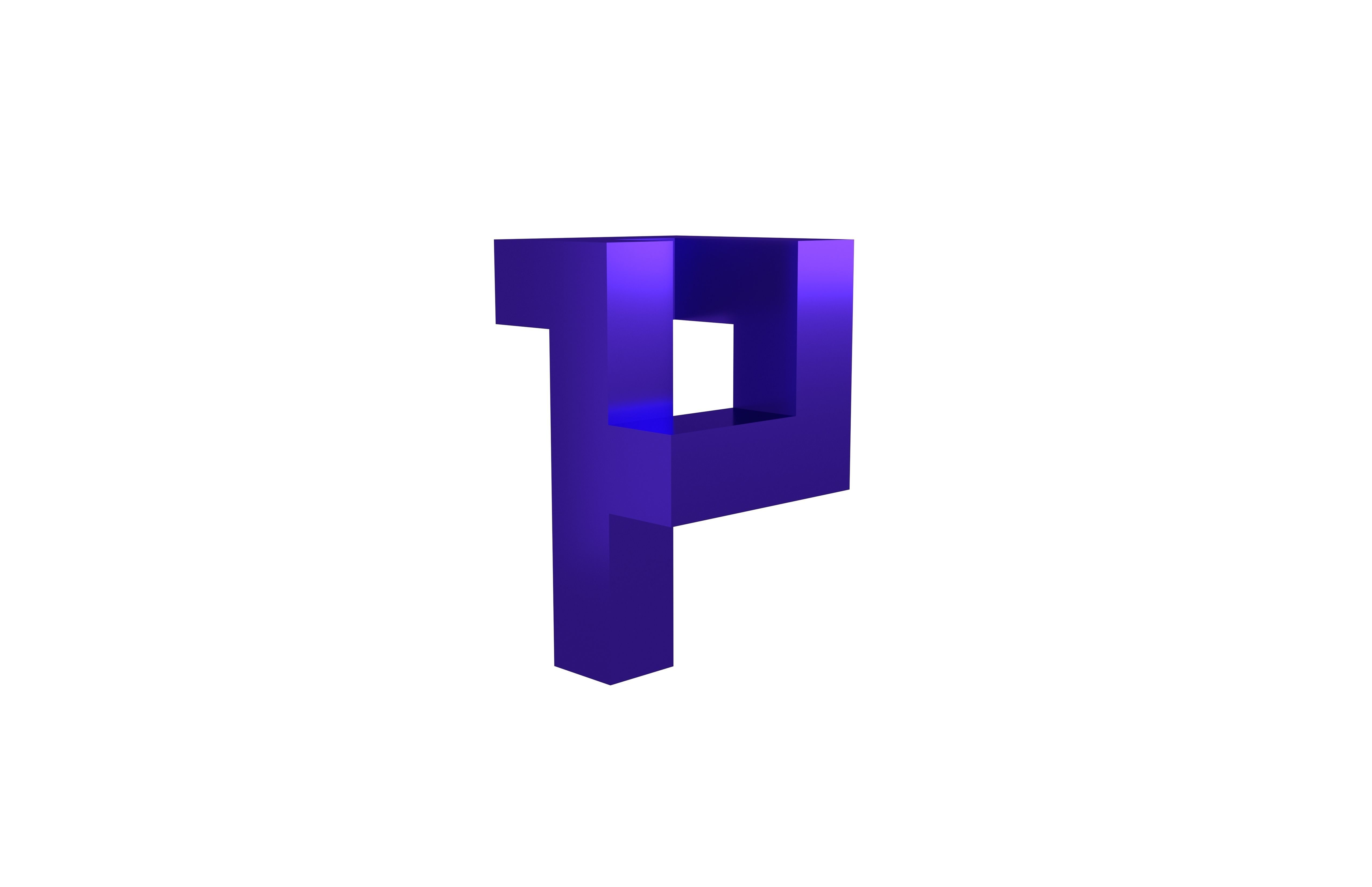 P Symbol v1 008 Low-poly 3D model_3