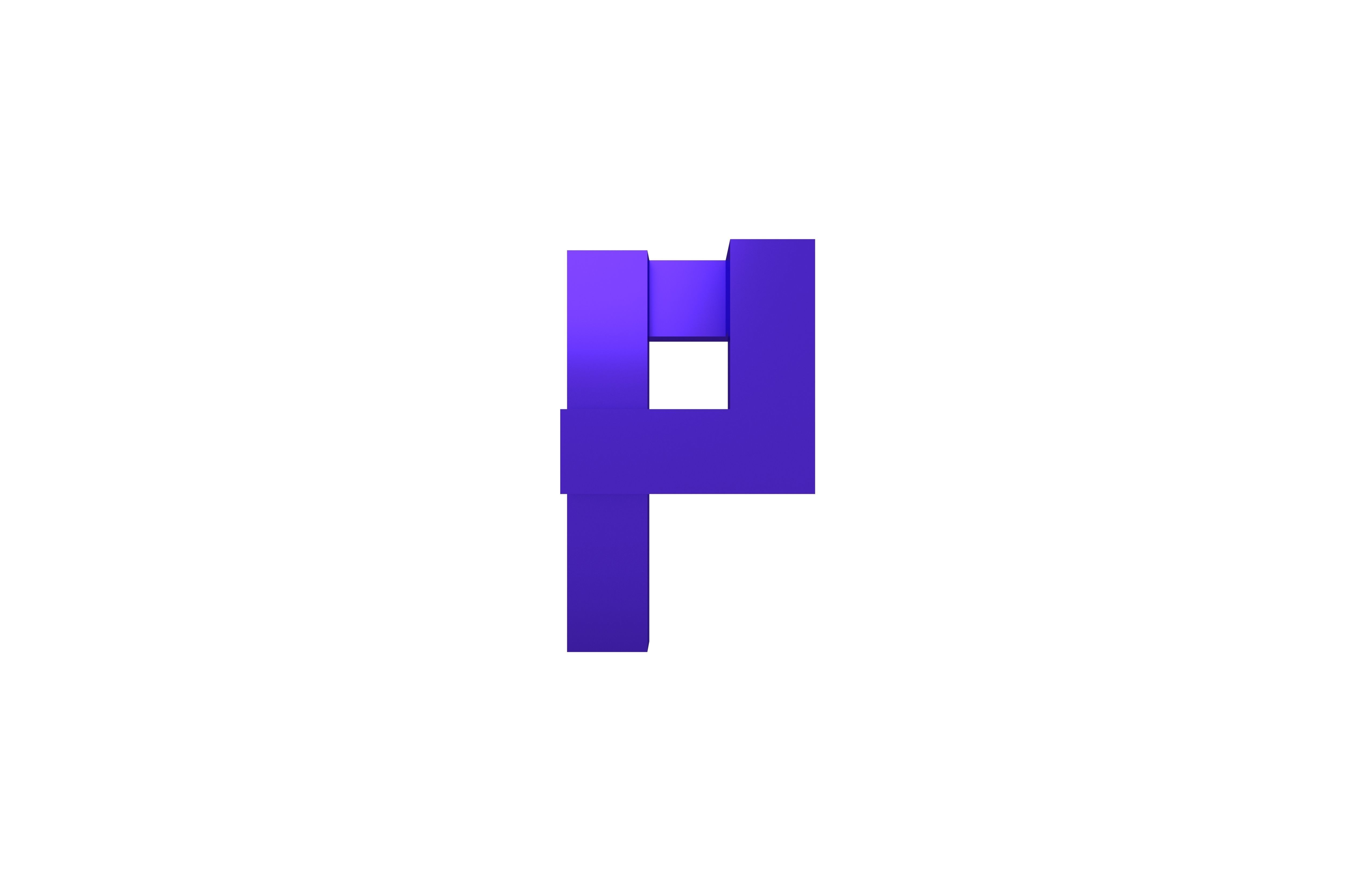 P Symbol v1 008 Low-poly 3D model_1