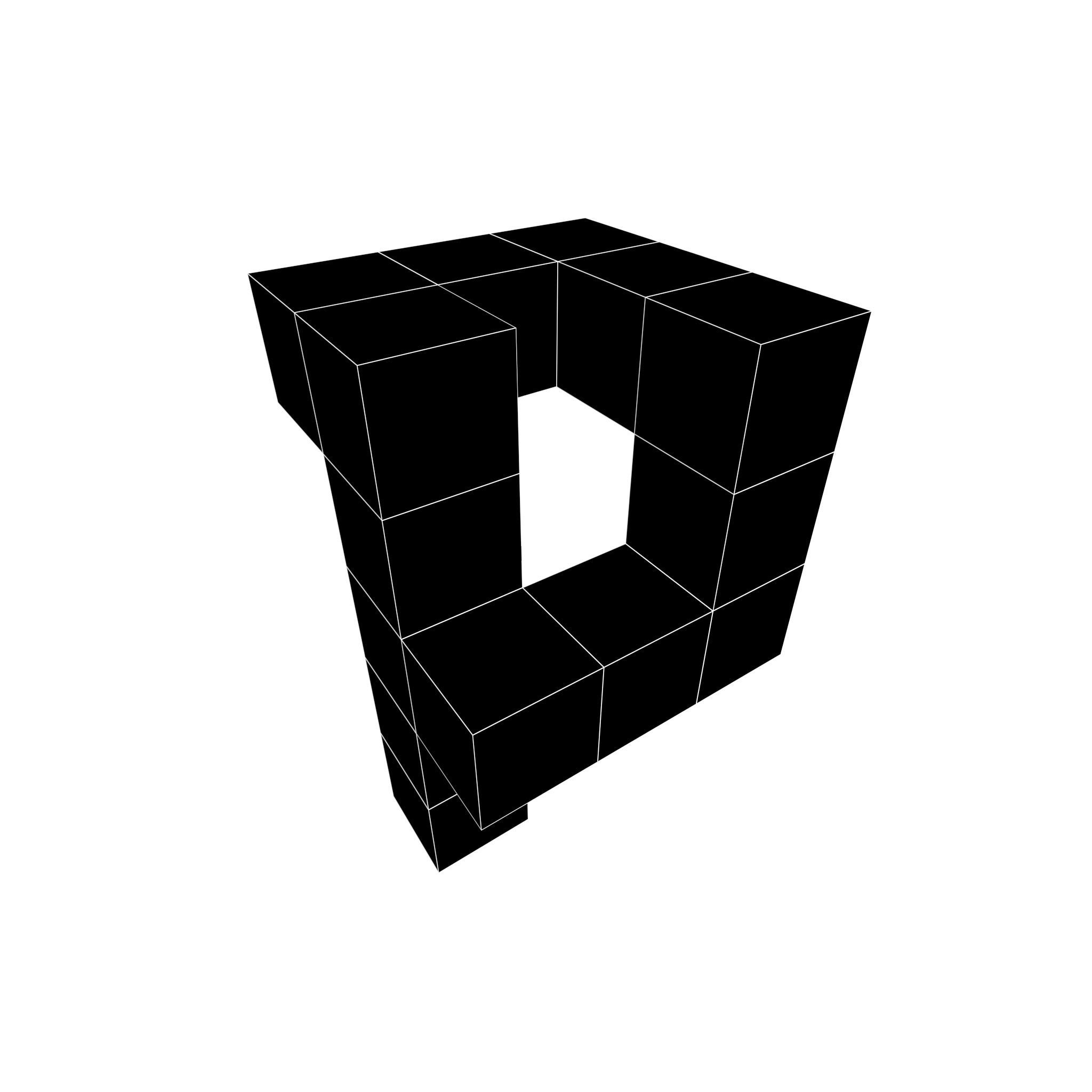 P Symbol v1 008 Low-poly 3D model_4