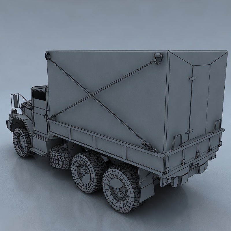 M35A3 military truck in camouflage Low-poly 3D model_3