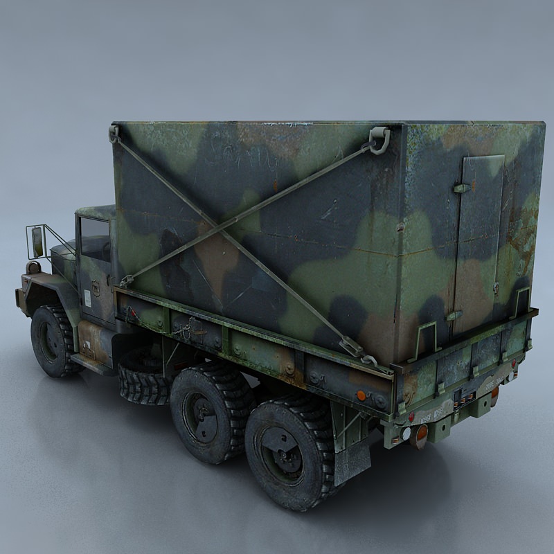 M35A3 military truck in camouflage Low-poly 3D model_1