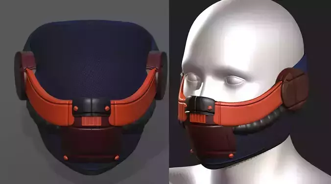 Gas mask respirator scifi futuristic 3d 
