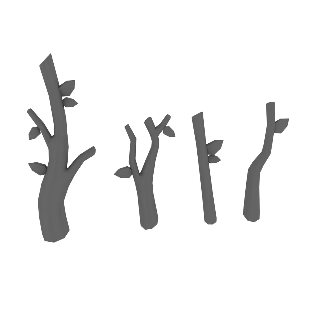 Twigs four branches 3D model