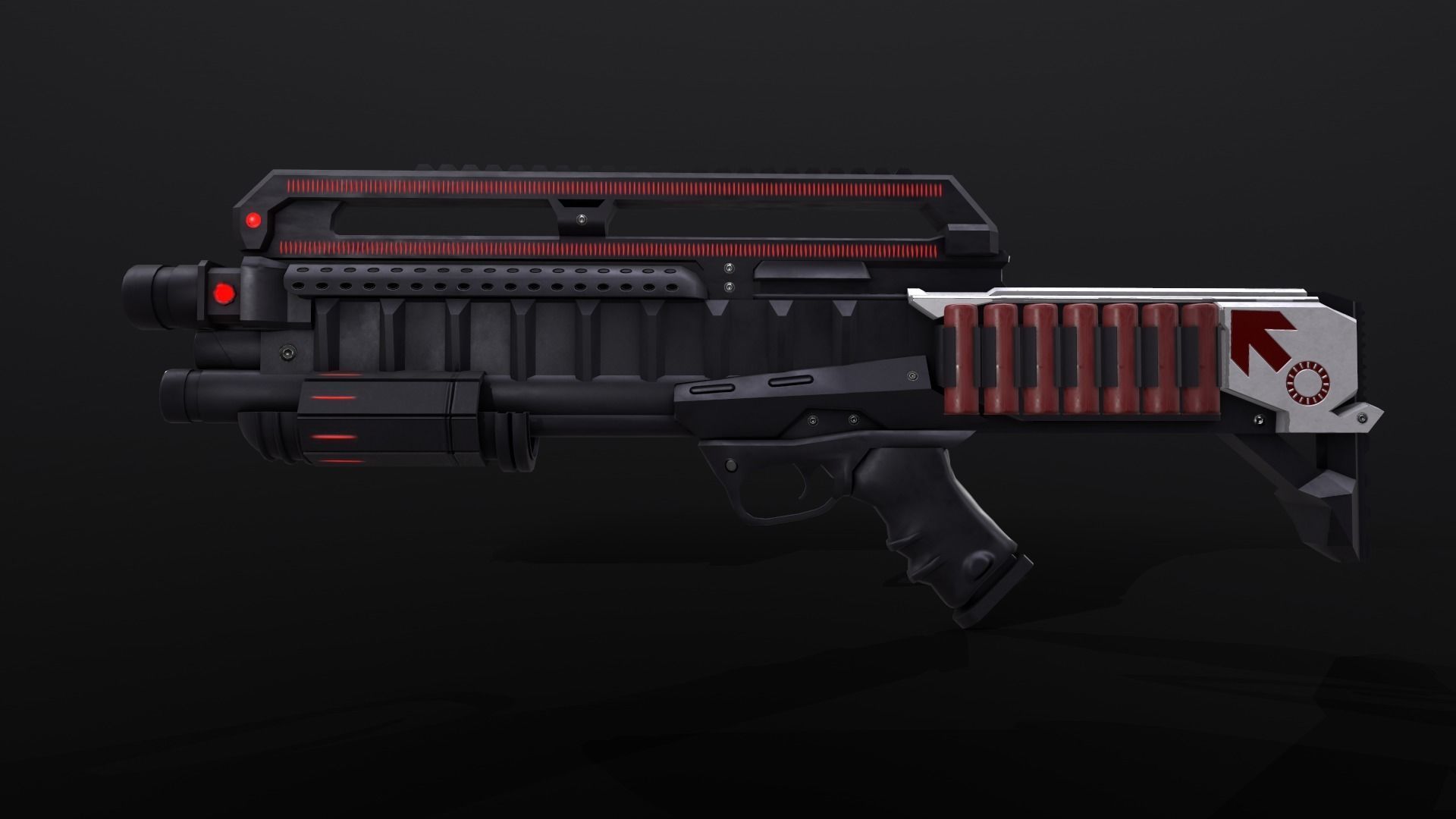 Sci-Fi Weapon - Demon Hunter  Low-poly 3D model_9