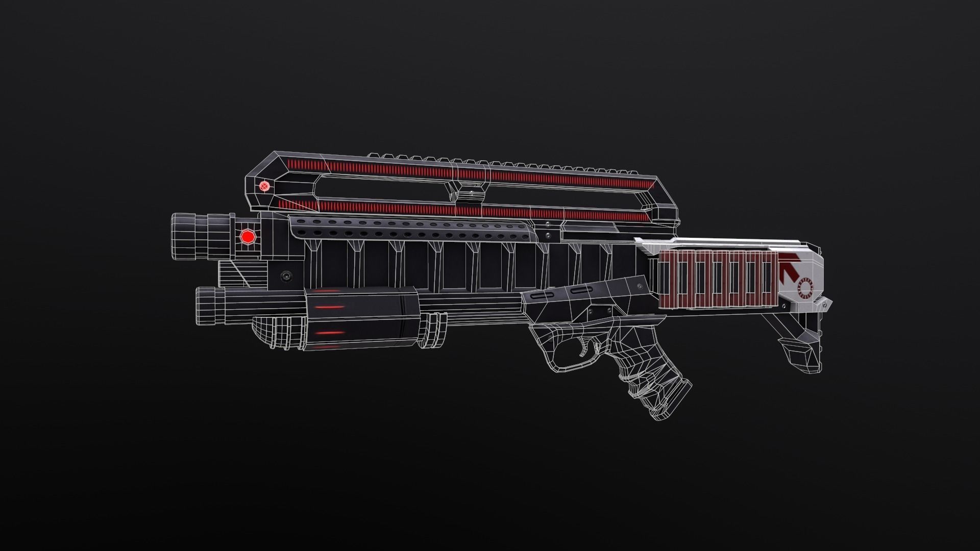 Sci-Fi Weapon - Demon Hunter  Low-poly 3D model_13