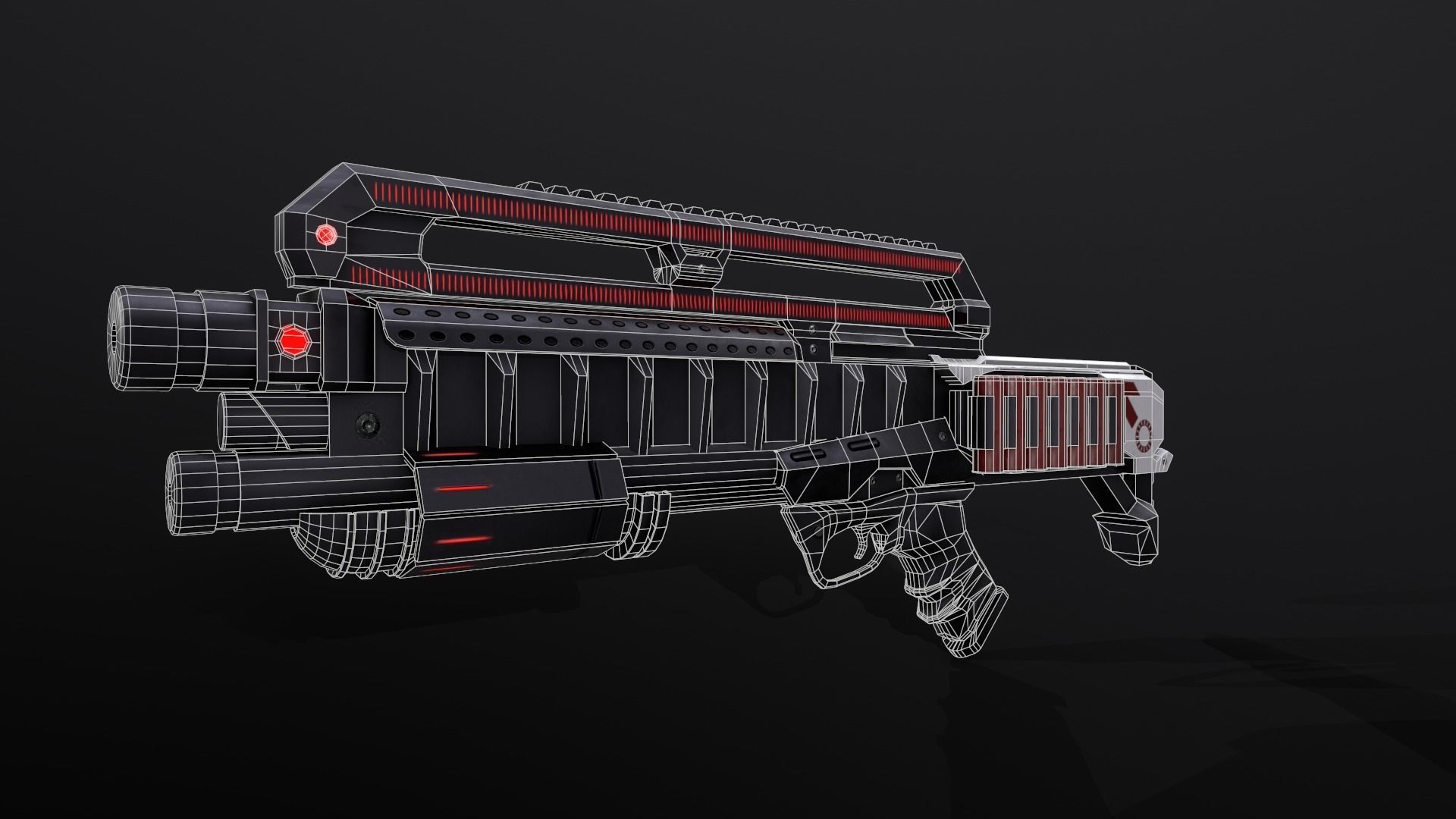 Sci-Fi Weapon - Demon Hunter  Low-poly 3D model_7