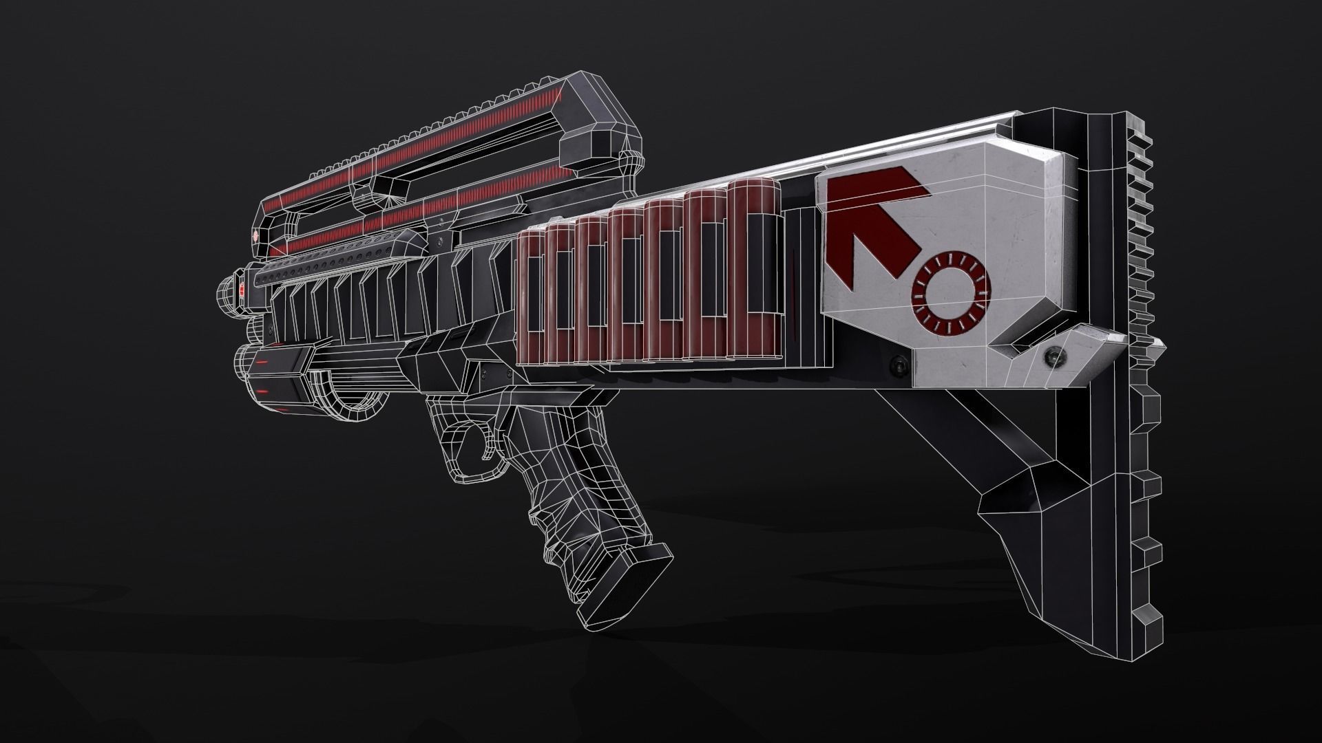 Sci-Fi Weapon - Demon Hunter  Low-poly 3D model_8