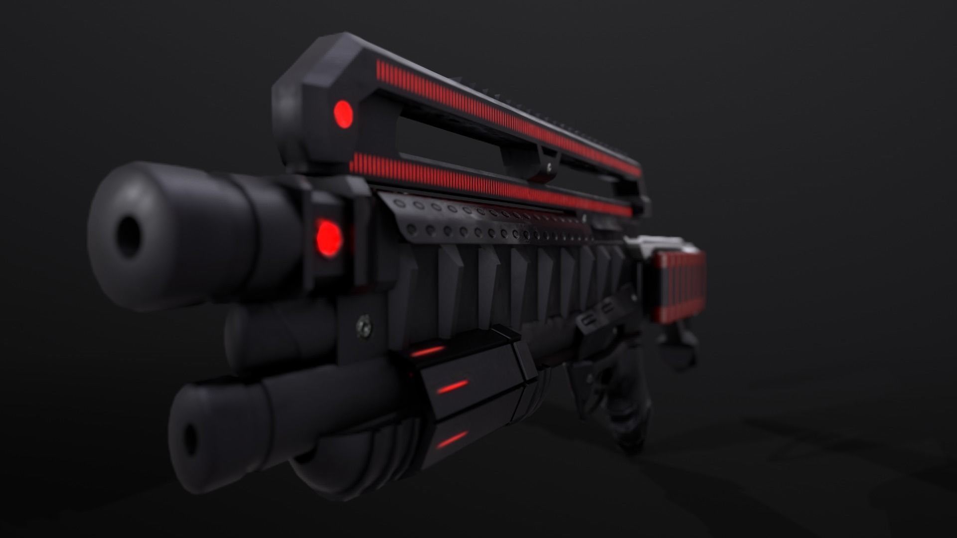 Sci-Fi Weapon - Demon Hunter  Low-poly 3D model_4
