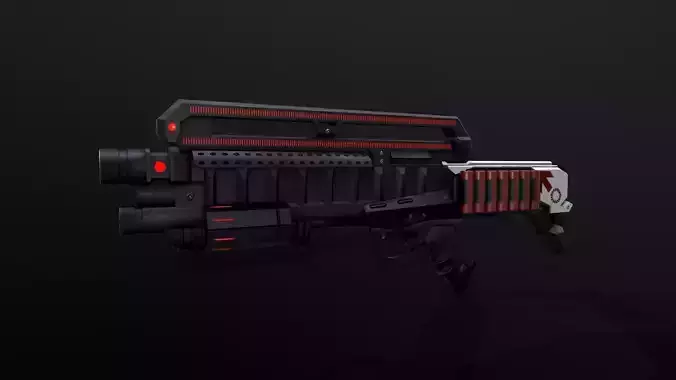 Sci-Fi Weapon - Demon Hunter  Low-poly 3D model