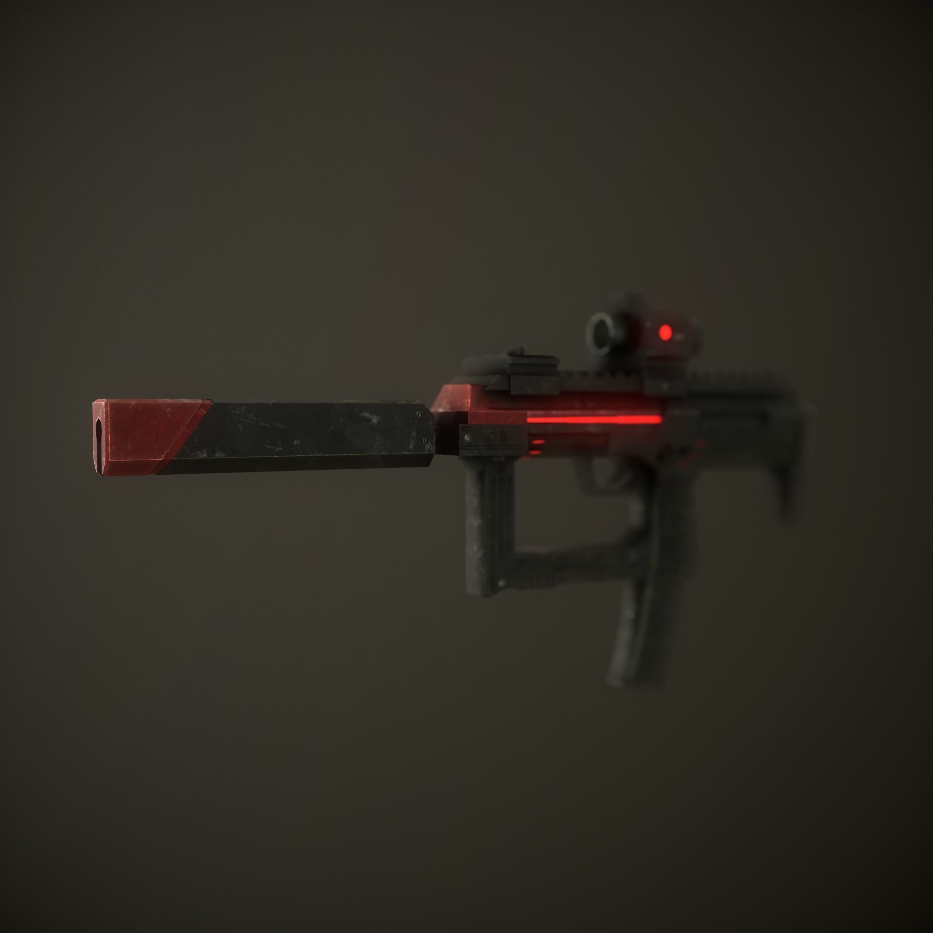 Sci-Fi Gun  Low-poly 3D model_2