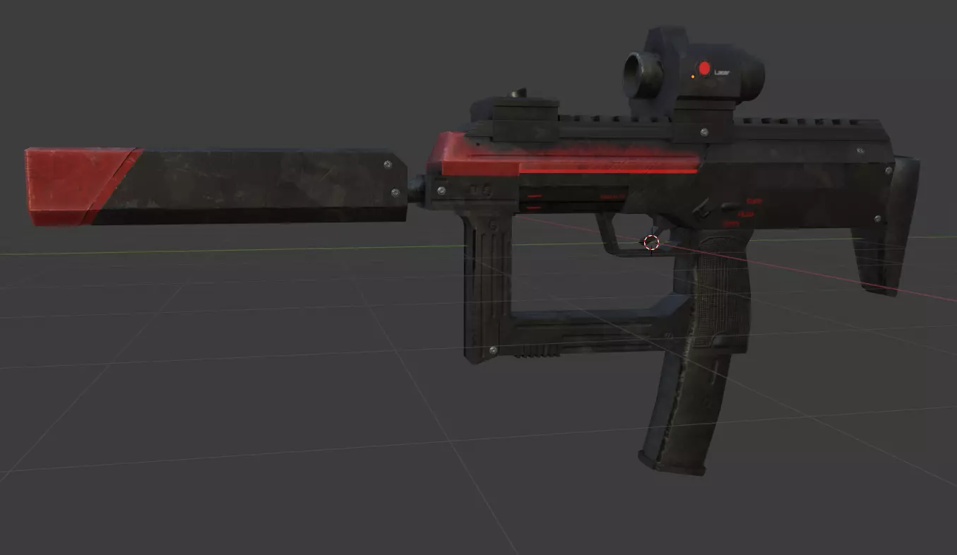 Sci-Fi Gun  Low-poly 3D model_0