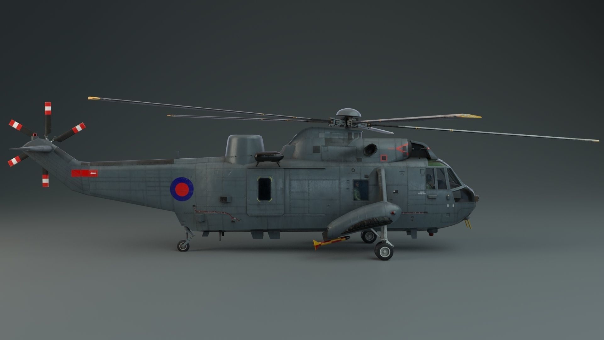 Lowpoly Helicopter - Westland Sea King HAS5 Low-poly 3D model Low-poly 3D model_4