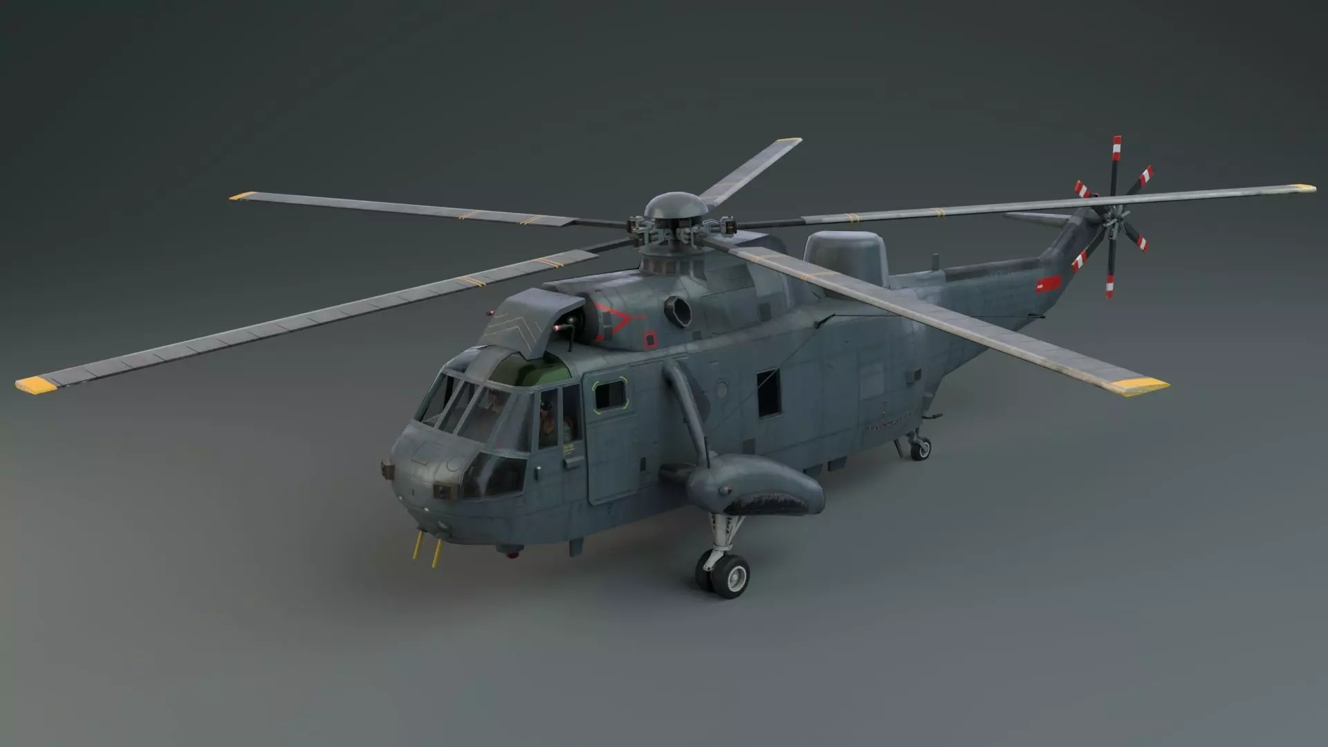 Lowpoly Helicopter - Westland Sea King HAS5 Low-poly 3D model Low-poly 3D model_0