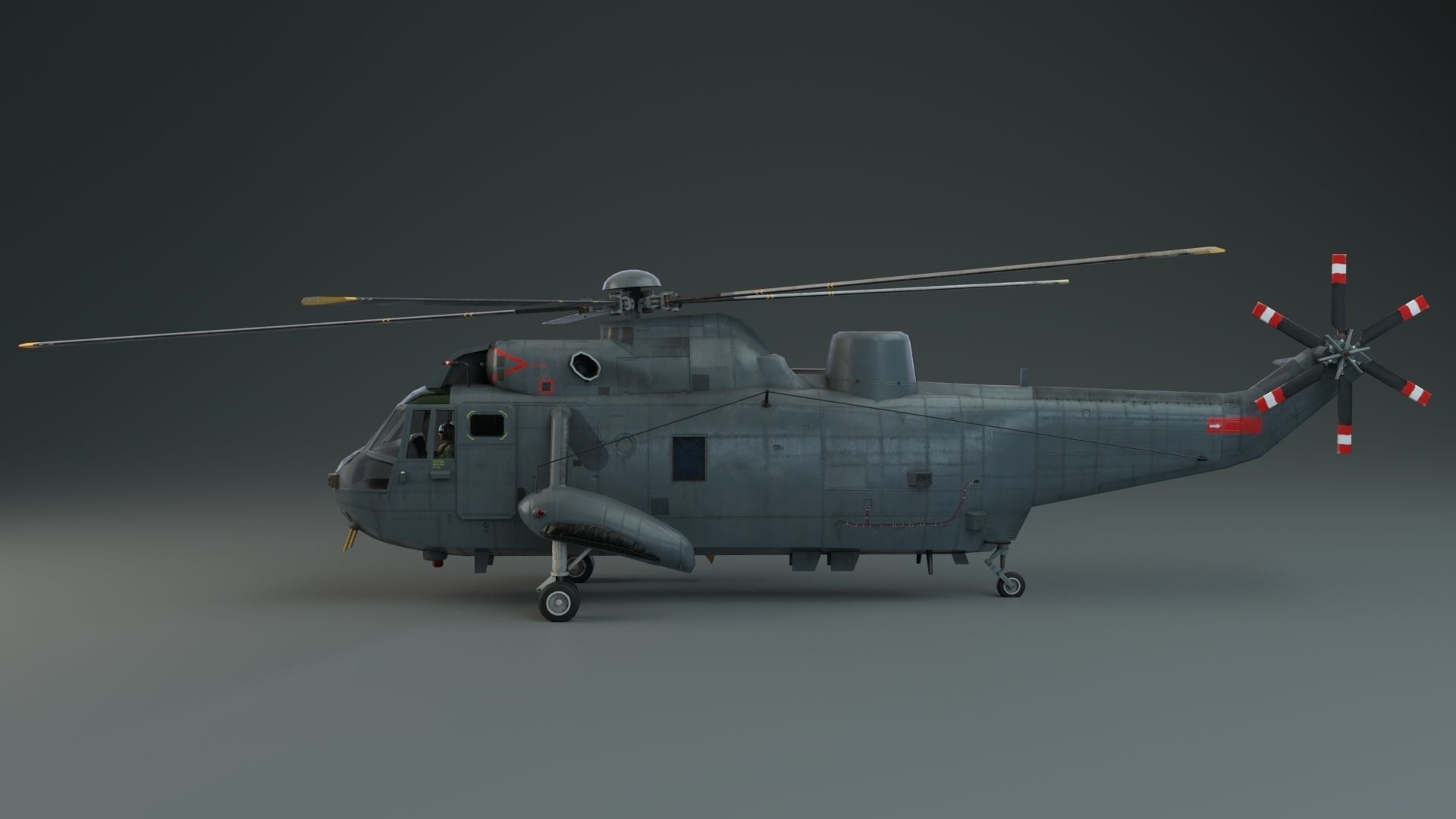 Lowpoly Helicopter - Westland Sea King HAS5 Low-poly 3D model Low-poly 3D model_5