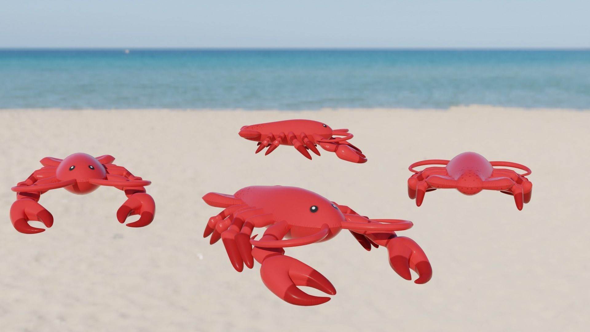 Lobster Inflatable Toy Low-poly 3D model_2