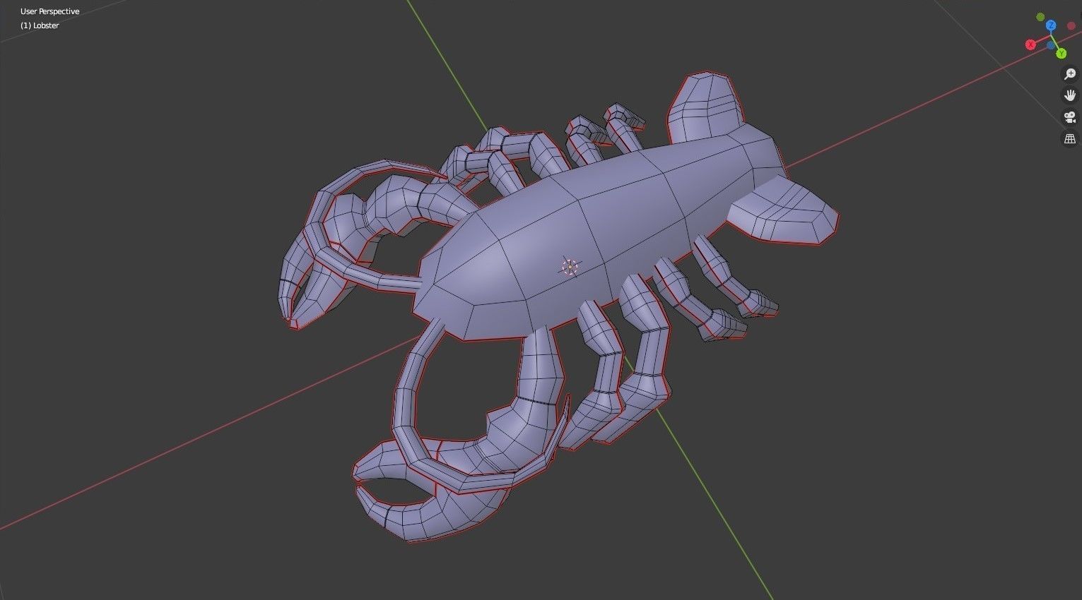 Lobster Inflatable Toy Low-poly 3D model_5