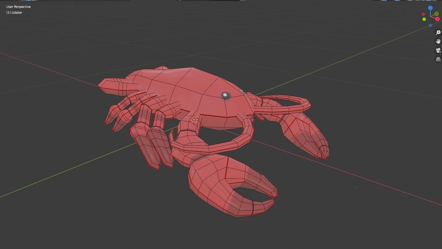 Lobster Inflatable Toy Low-poly 3D model_3