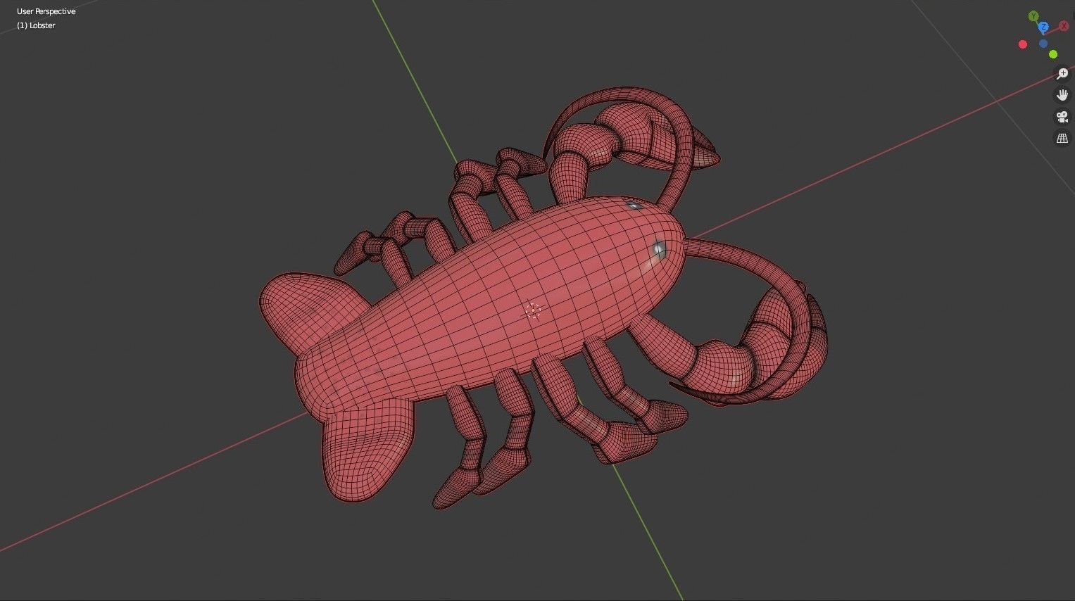 Lobster Inflatable Toy Low-poly 3D model_4