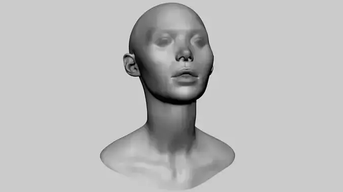 Base Female Head v7 3D model Base Female Head v7 3D model