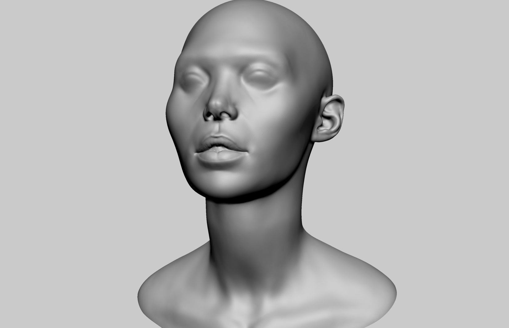 Base Female Head v7 3D model_8
