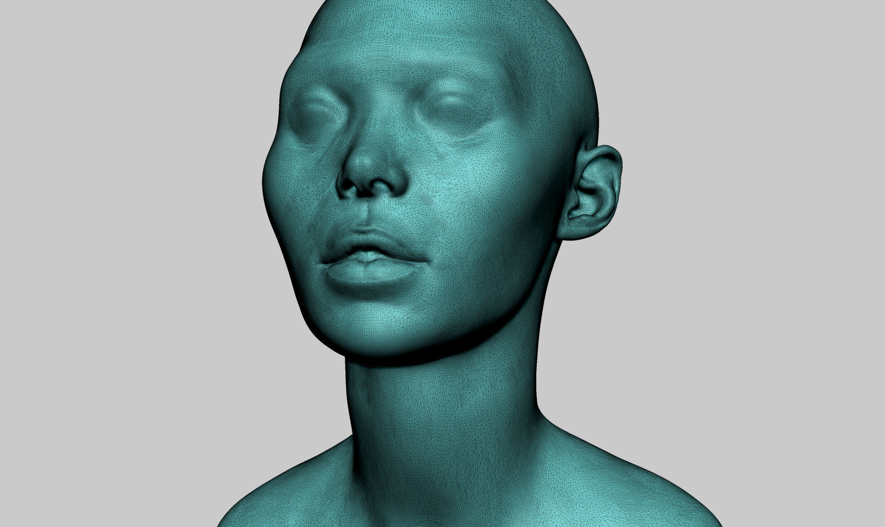 Base Female Head v7 3D model_9