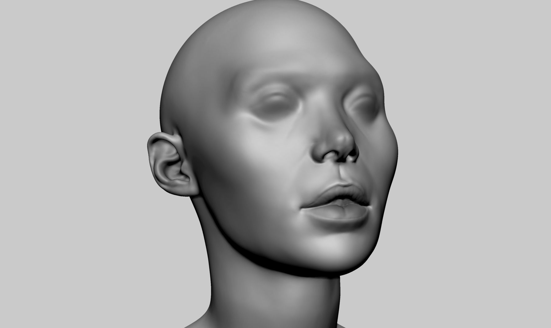 Base Female Head v7 3D model_6