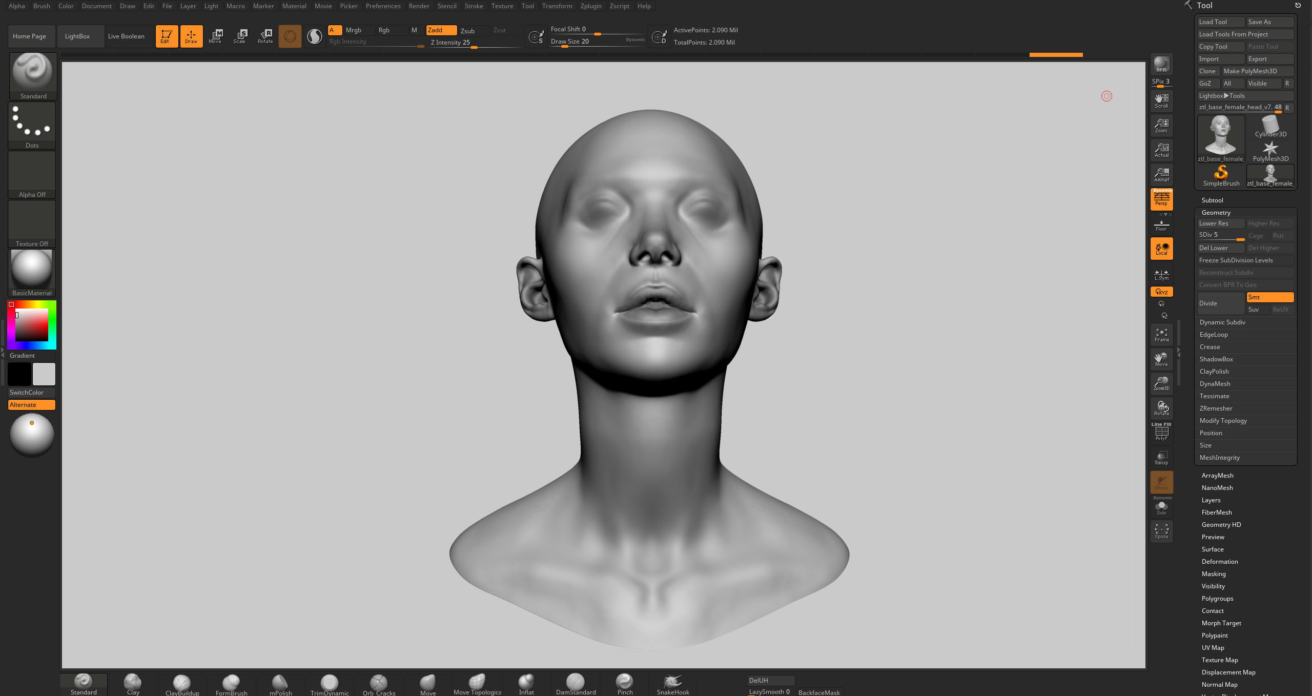 Base Female Head v7 3D model_10